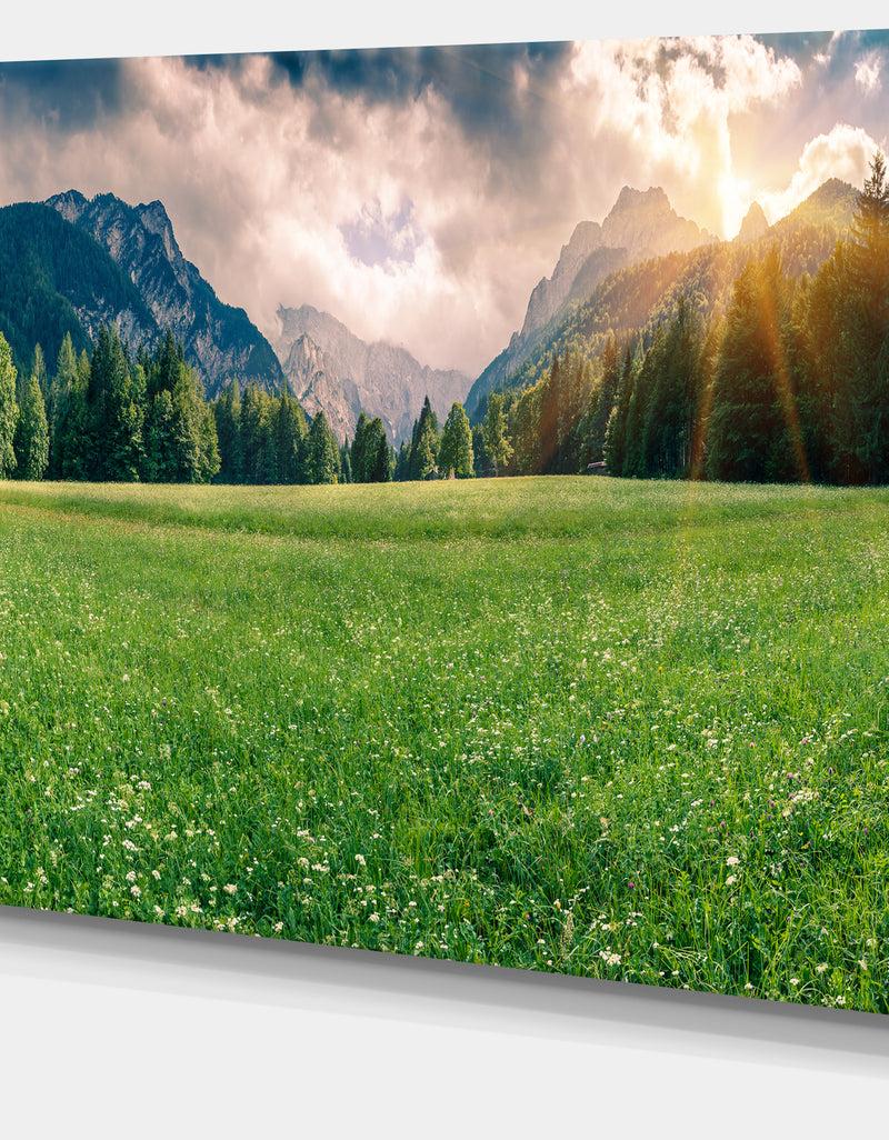 DesignQ Triglav Mountain Panorama - Landscape Photo Canvas Print