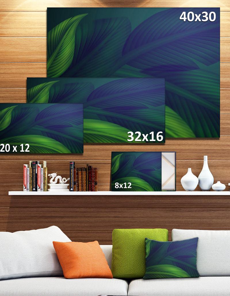 DesignQ Tropic Jungle Leaves Background - Modern Floral Large Canvas Art