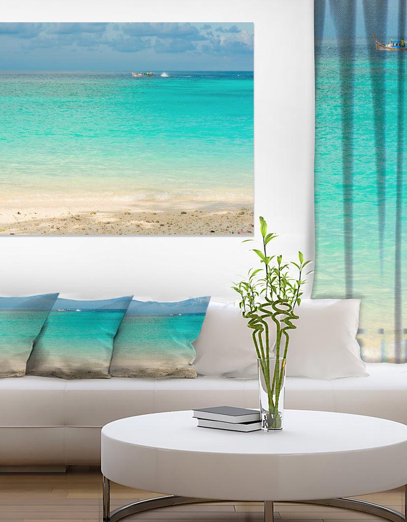 DesignQ Tropical Andaman Sea with Blue Sky - Modern Seascape Canvas Artwork