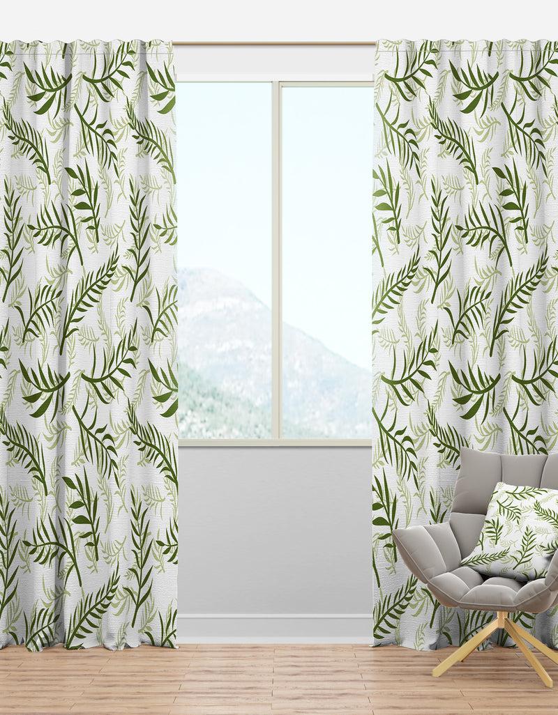 DesignQ Tropical Botanicals I - Mid-Century Modern Curtain Panels
