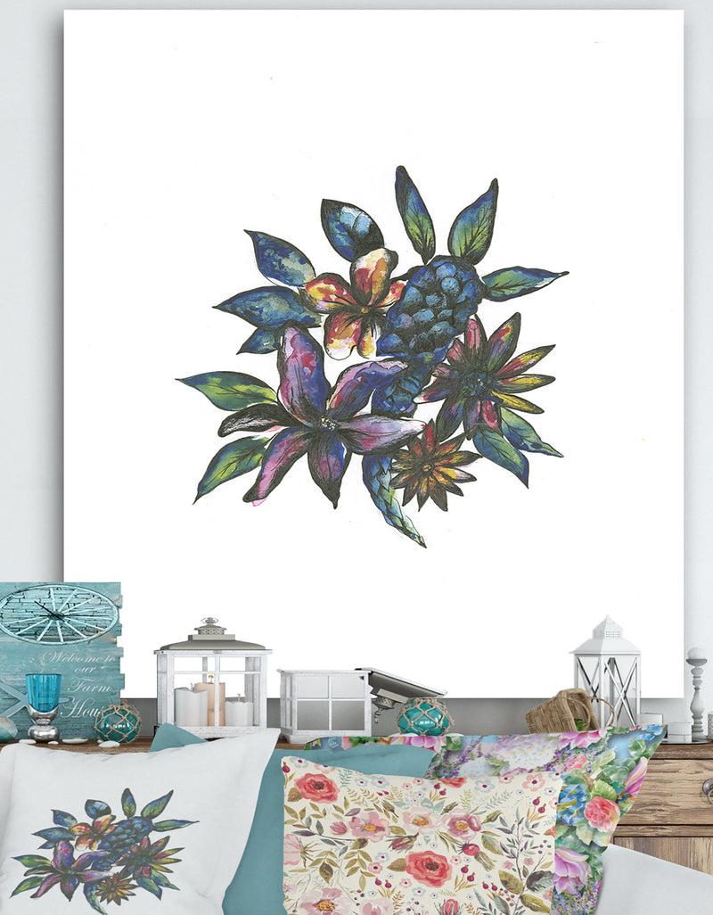DesignQ Tropical Flowers - Cottage Premium Canvas Wall Art