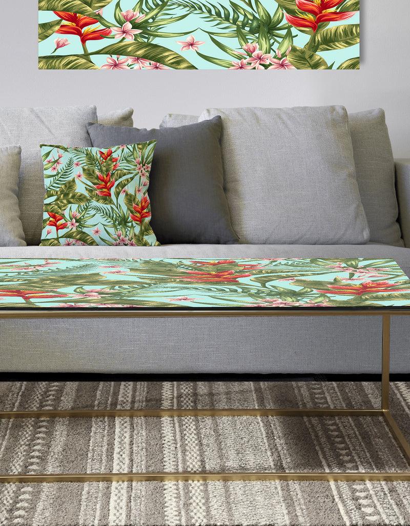 DesignQ Tropical Foliage II - Metal Glam Coffee Table