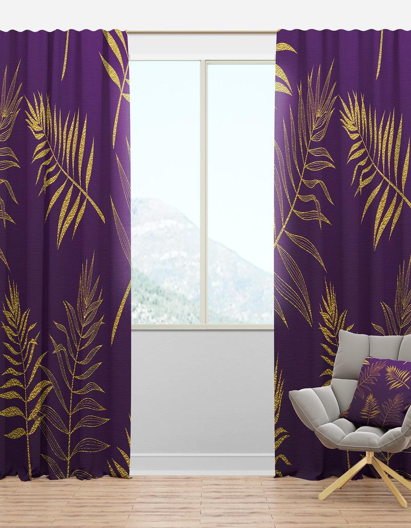 DesignQ Tropical Foliage V - Mid-Century Modern Curtain Panels