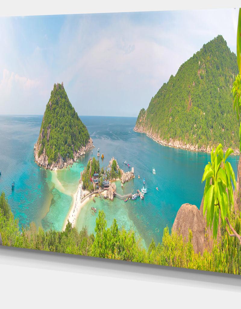 DesignQ Tropical Island Panorama - Landscape Photo Canvas Print
