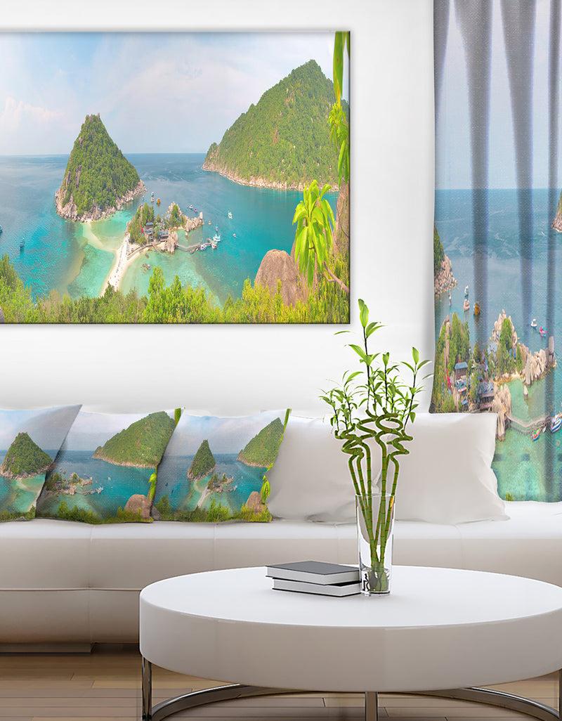 DesignQ Tropical Island Panorama - Landscape Photo Canvas Print