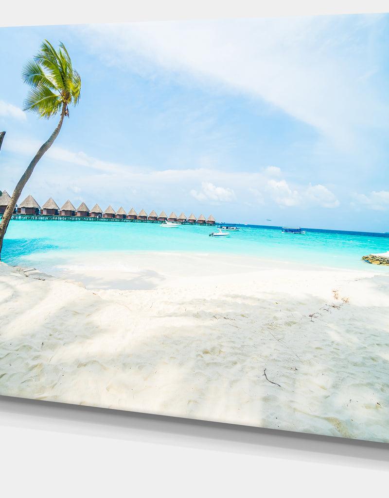 DesignQ Tropical Maldives Island - Seashore Canvas Wall Artwork