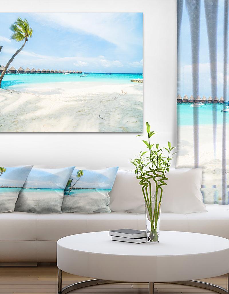 DesignQ Tropical Maldives Island - Seashore Canvas Wall Artwork