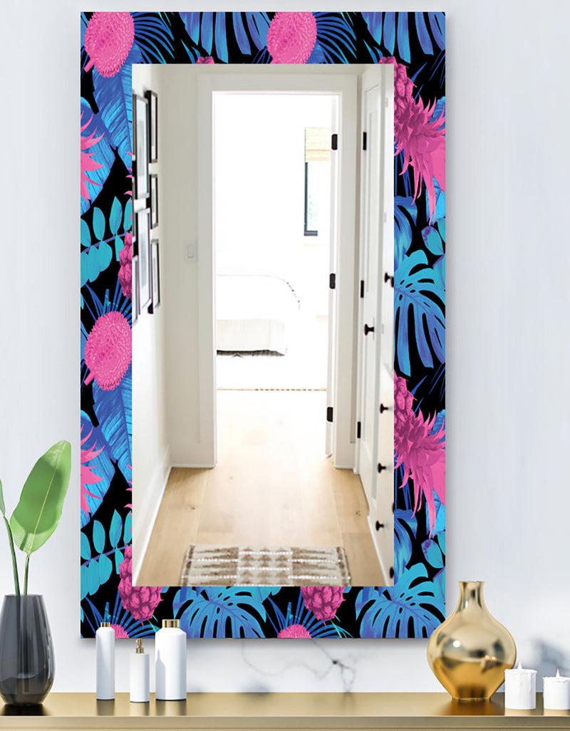 DesignQ Tropical Mood Blue 8 - Bohemian and Eclectic Mirror - Vanity Mirror