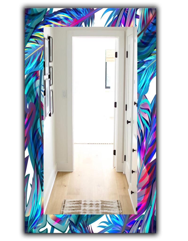 DesignQ Tropical Mood Blue 9 - Bohemian And Eclectic Mirror - Wall Mirror