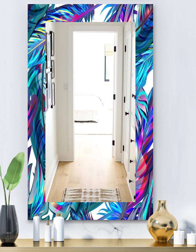DesignQ Tropical Mood Blue 9 - Bohemian and Eclectic Mirror - Wall Mirror
