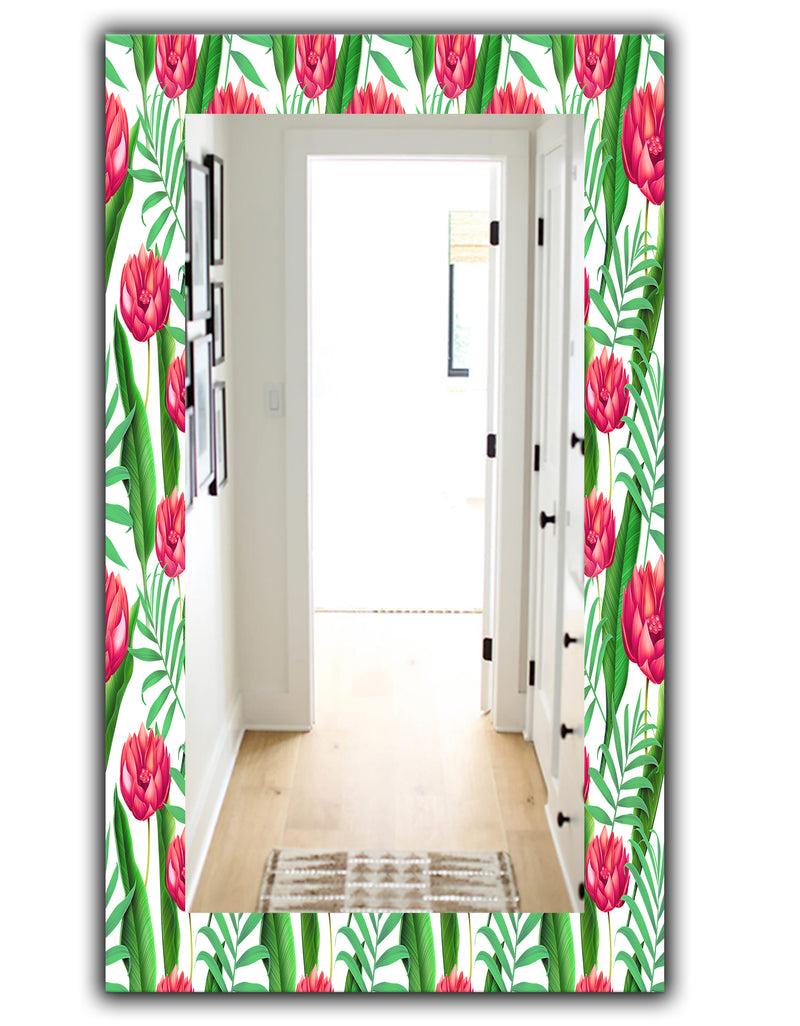 DesignQ Tropical Mood Bright 11 - Bohemian And Eclectic Mirror - Wall Mirror