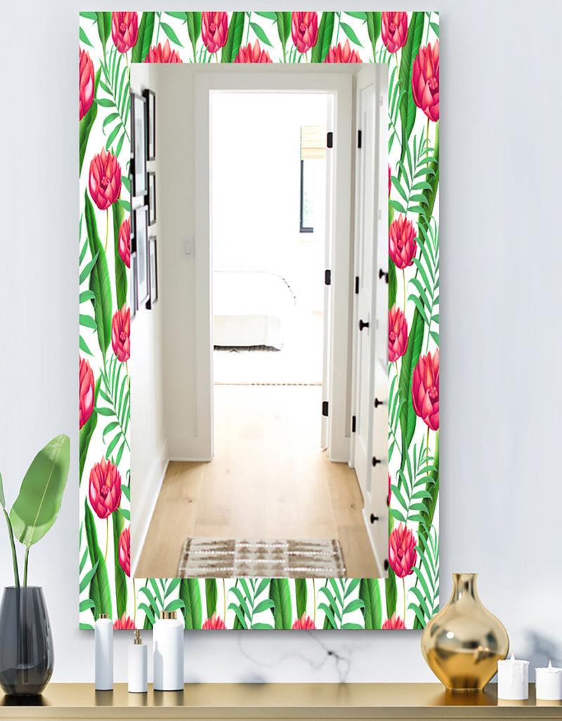 DesignQ Tropical Mood Bright 11 - Bohemian and Eclectic Mirror - Wall Mirror