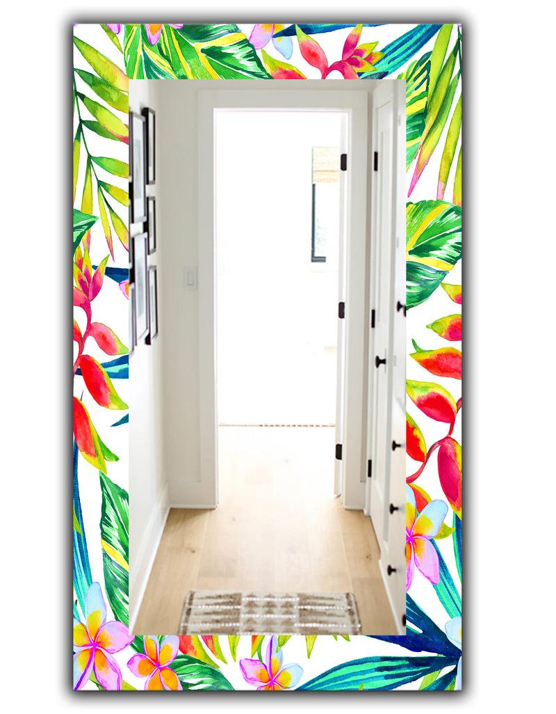 DesignQ Tropical Mood Bright 12 - Bohemian And Eclectic Mirror - Vanity Mirror
