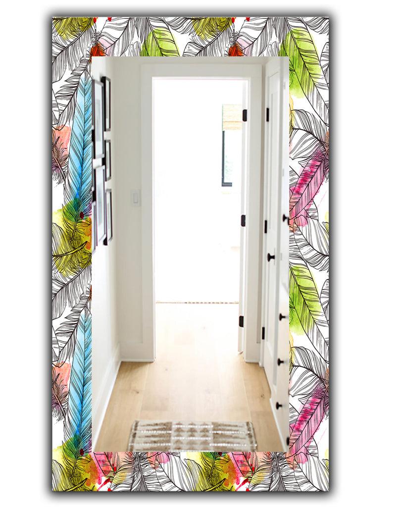DesignQ Tropical Mood Bright 6 - Bohemian And Eclectic Mirror - Modern Wall Mirror