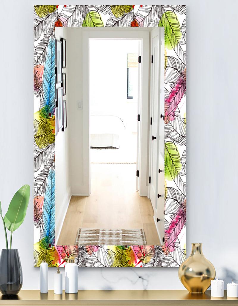 DesignQ Tropical Mood Bright 6 - Bohemian and Eclectic Mirror - Modern Wall Mirror