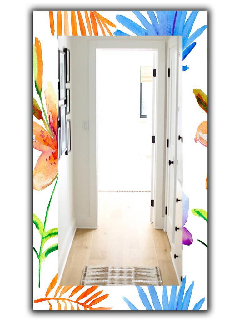 DesignQ Tropical Mood Bright 7 - Traditional Mirror - Frameless Wall Mirror