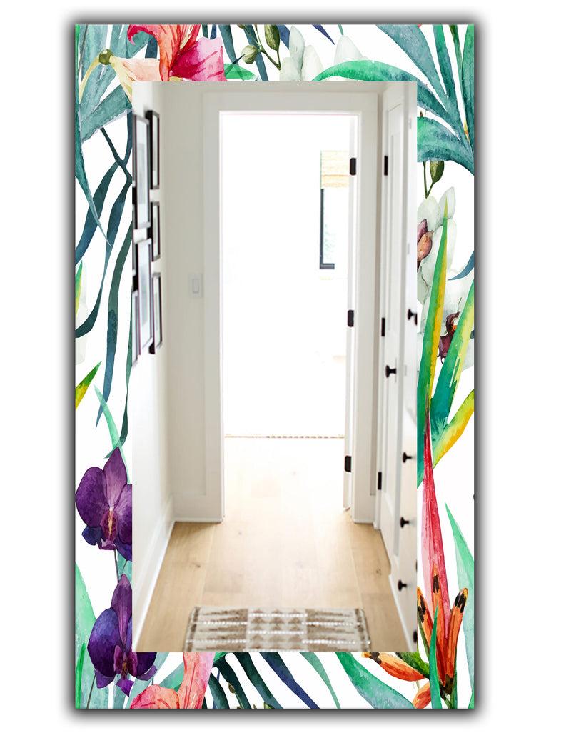 DesignQ Tropical Mood Bright 8 - Bohemian And Eclectic Mirror - Wall Mirror