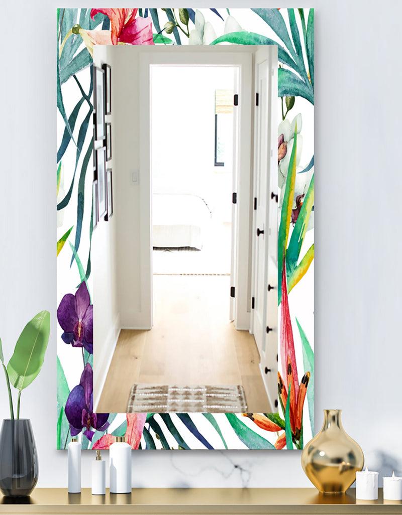 DesignQ Tropical Mood Bright 8 - Bohemian and Eclectic Mirror - Wall Mirror