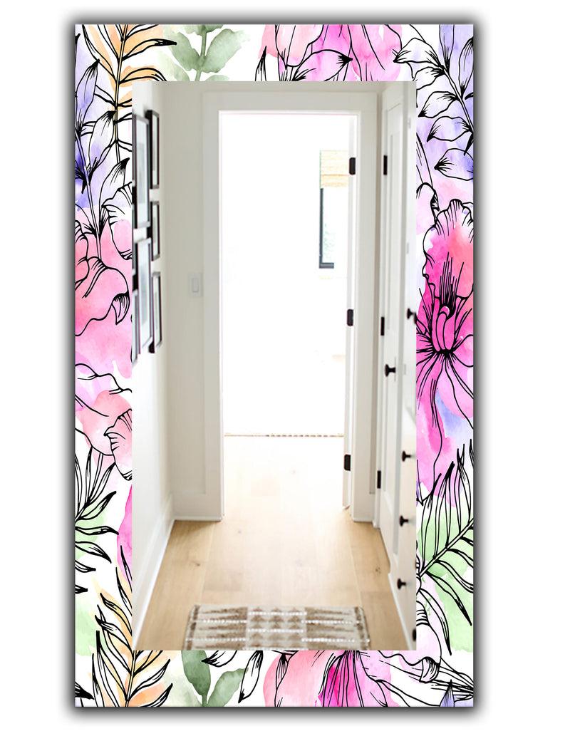 DesignQ Tropical Mood Bright 9 - Bohemian And Eclectic Mirror - Vanity Mirror