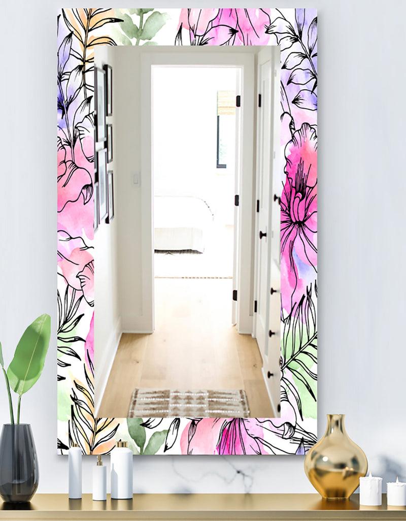 DesignQ Tropical Mood Bright 9 - Bohemian and Eclectic Mirror - Vanity Mirror