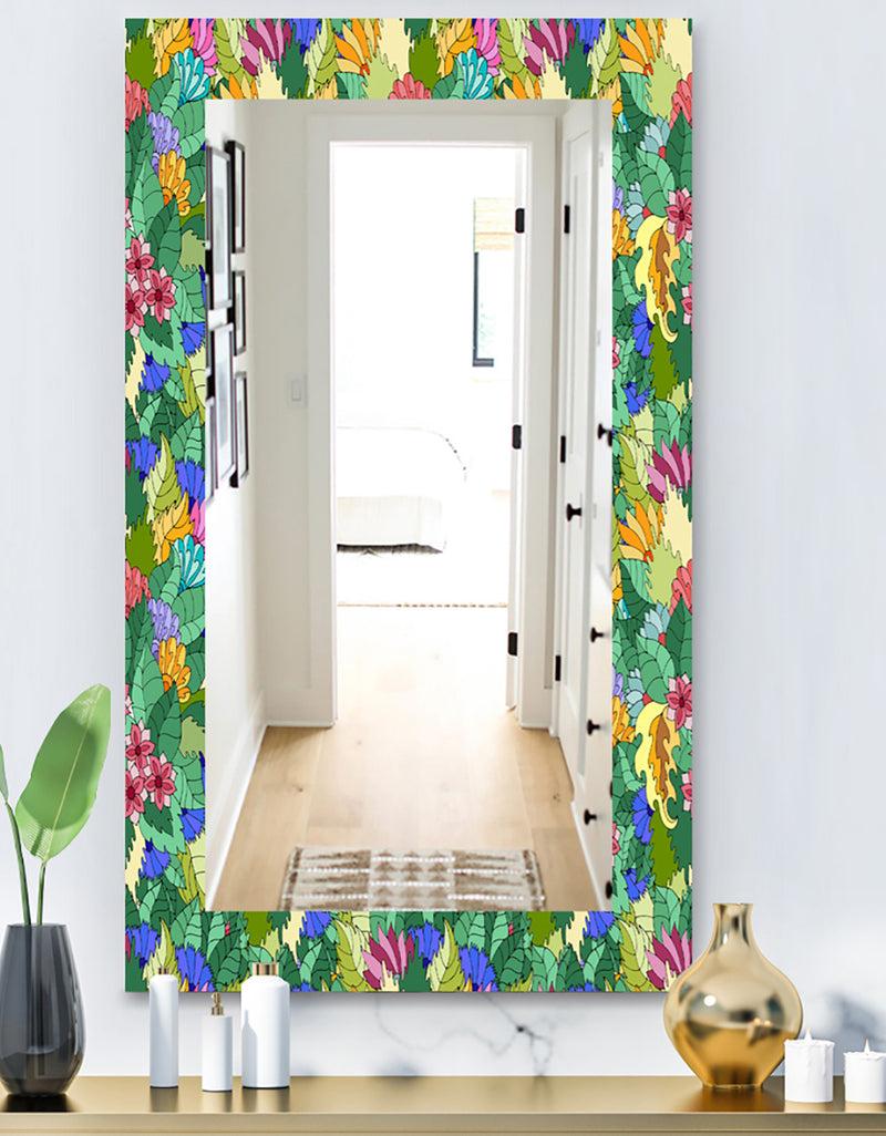 DesignQ Tropical Mood Foliage 1 - Modern Mirror - Wall Mirror