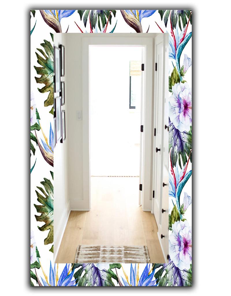 DesignQ Tropical Mood Foliage 18 - Bohemian And Eclectic Mirror - Vanity Mirror
