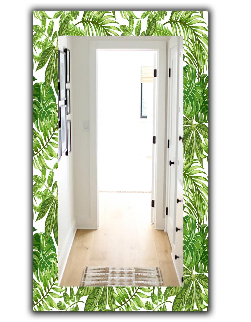 DesignQ Tropical Mood Foliage 19 - Bohemian And Eclectic Mirror - Wall Mirror