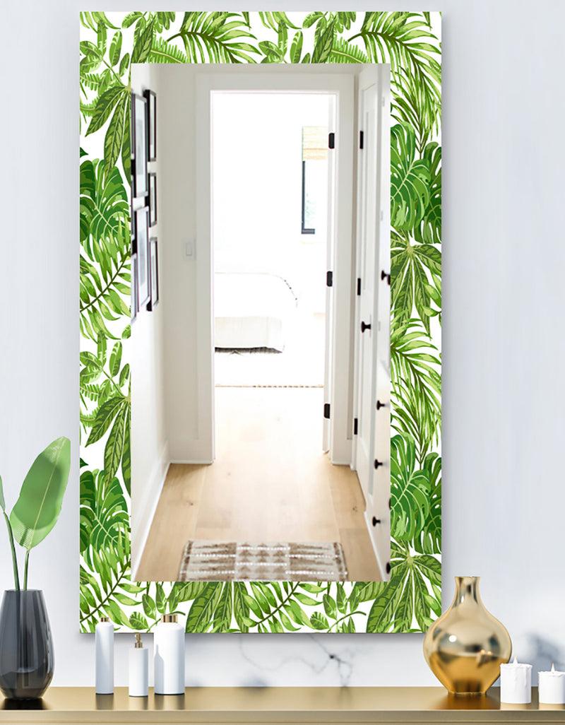 DesignQ Tropical Mood Foliage 19 - Bohemian and Eclectic Mirror - Wall Mirror