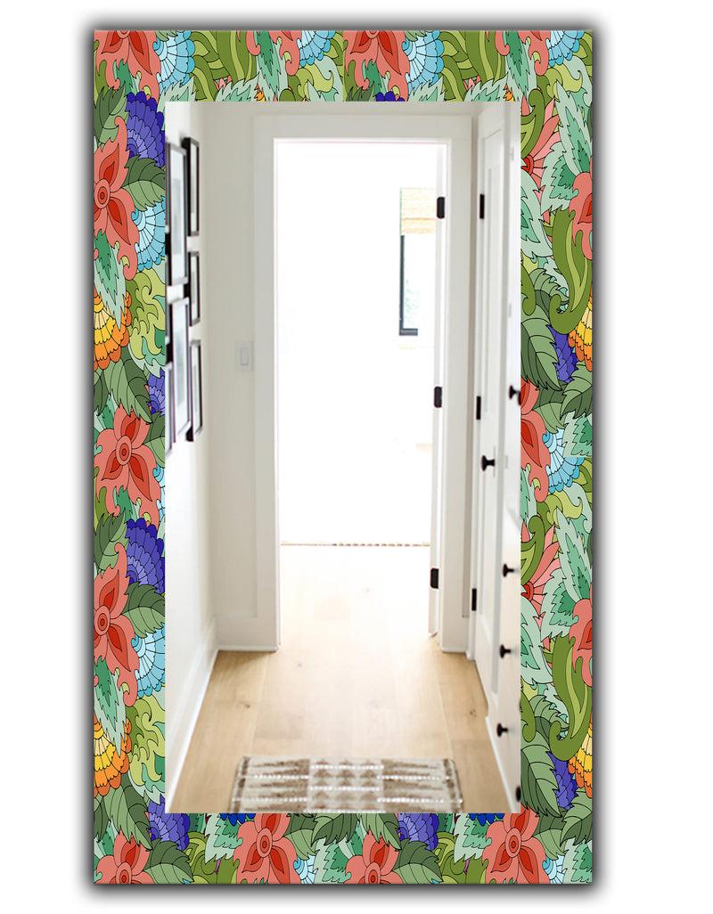 DesignQ Tropical Mood Foliage 2 - Traditional Mirror - Wall Mirror