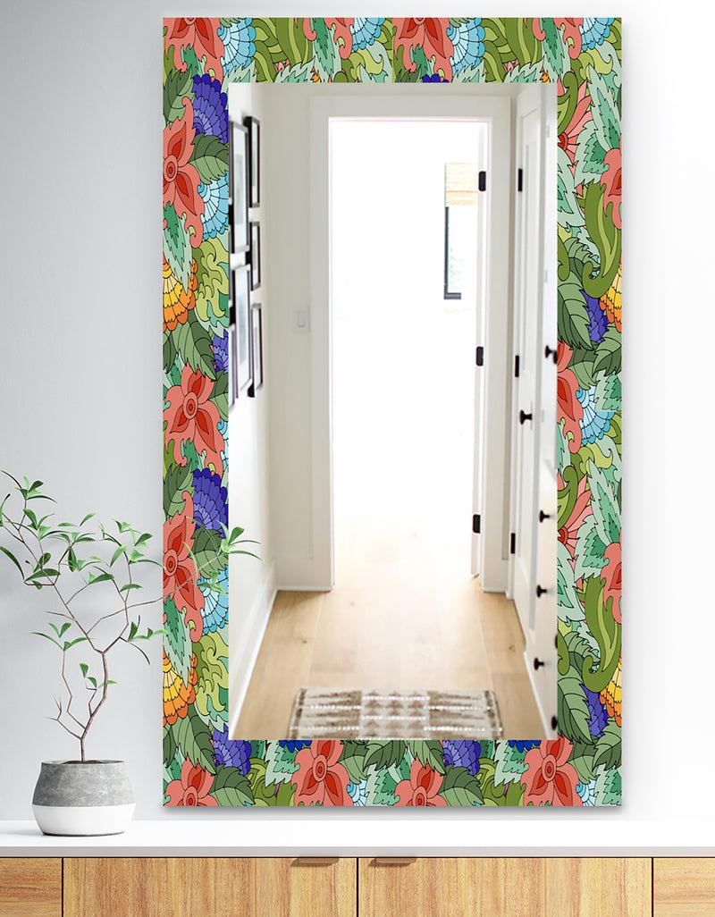 DesignQ Tropical Mood Foliage 2 - Traditional Mirror - Wall Mirror
