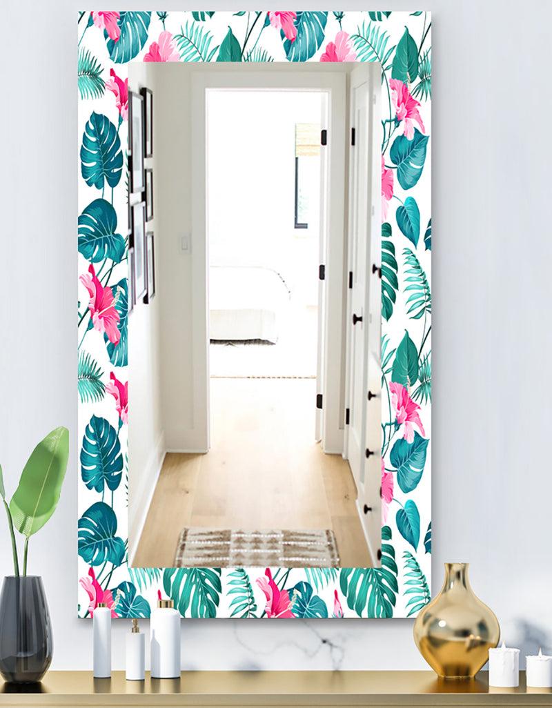 DesignQ Tropical Mood Foliage 20 - Bohemian and Eclectic Mirror - Vanity Mirror
