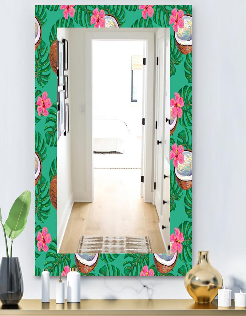 DesignQ Tropical Mood Foliage 21 - Bohemian and Eclectic Mirror - Vanity Mirror