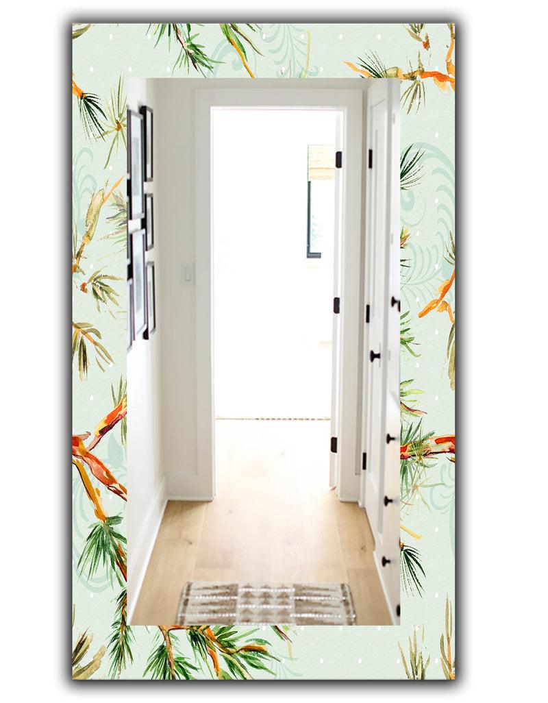 DesignQ Tropical Mood Foliage 22 - Traditional Mirror - Vanity Mirror