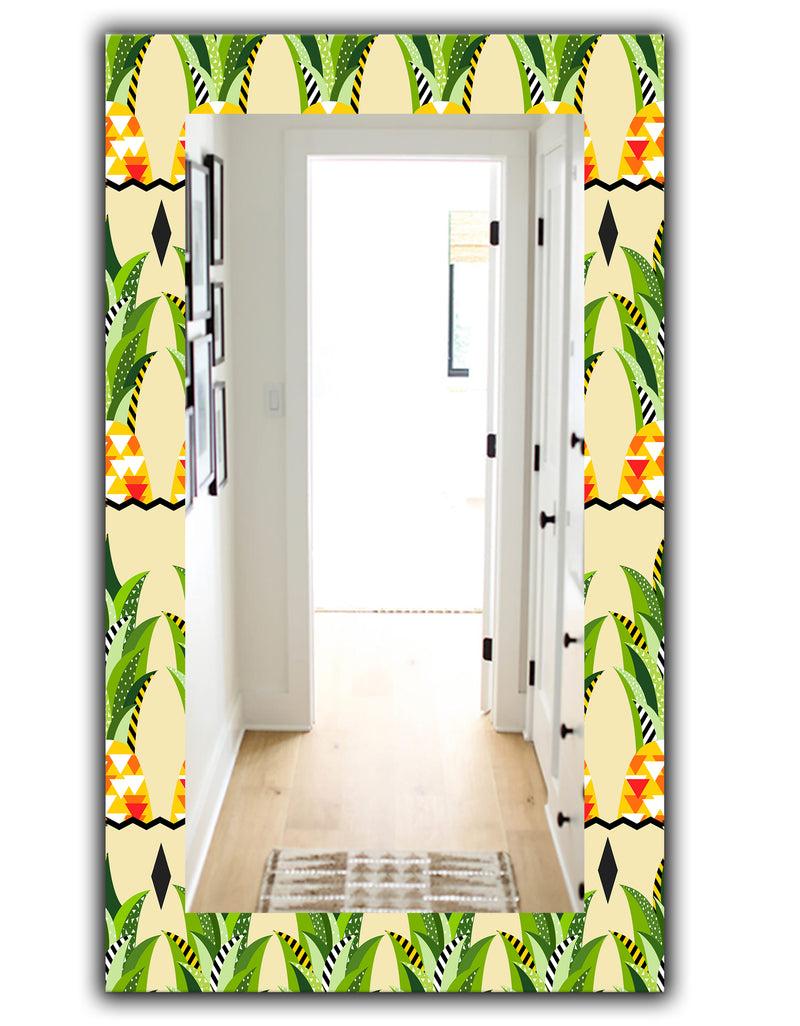 DesignQ Tropical Mood Foliage 23 - Bohemian And Eclectic Mirror - Wall Mirror