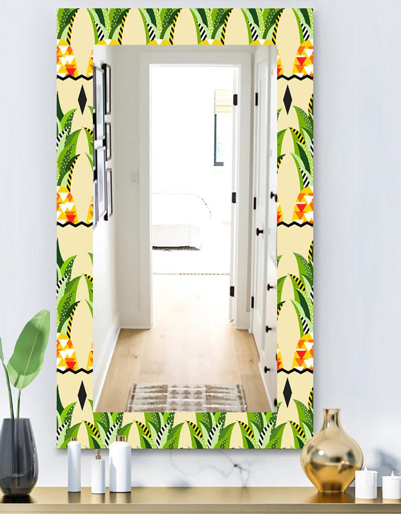DesignQ Tropical Mood Foliage 23 - Bohemian and Eclectic Mirror - Wall Mirror