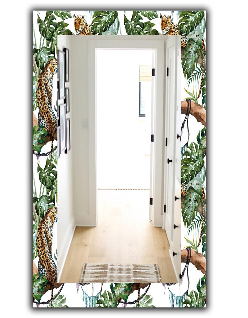 DesignQ Tropical Mood Foliage 24 - Bohemian And Eclectic Mirror - Wall Mirror