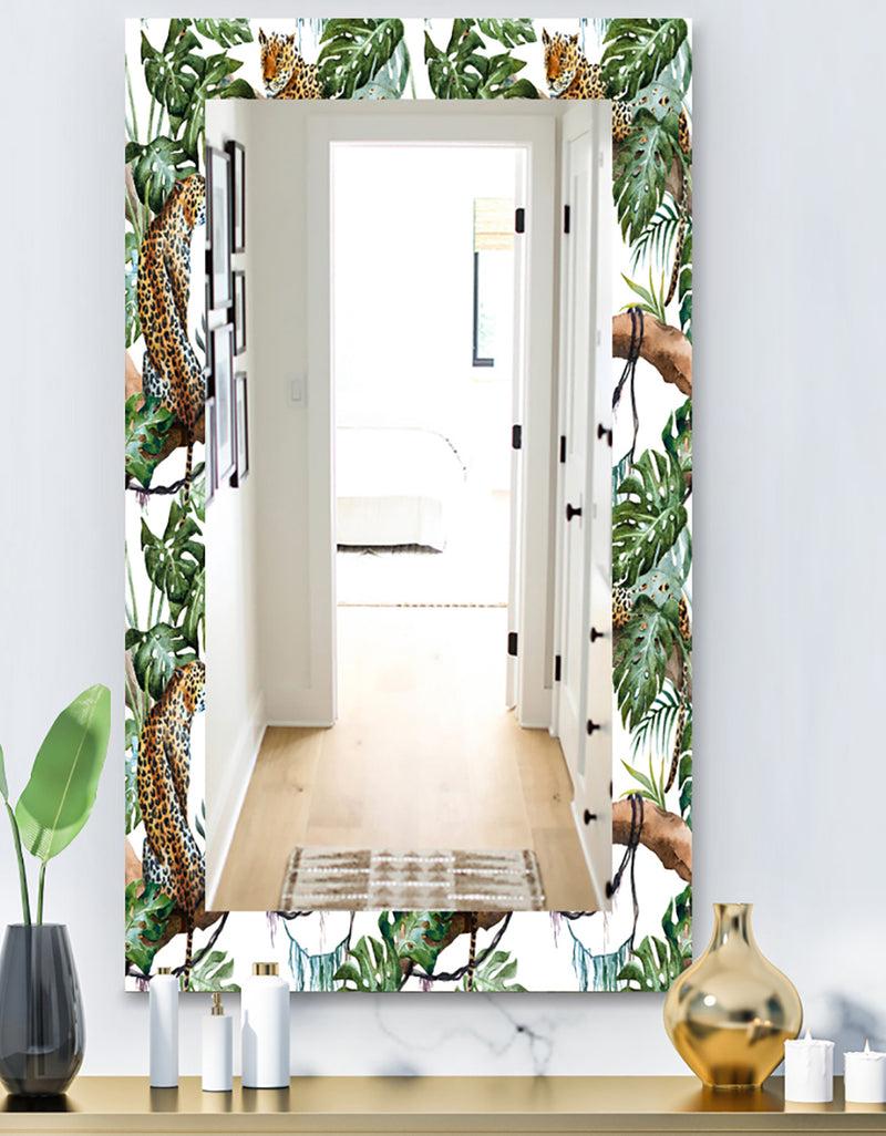 DesignQ Tropical Mood Foliage 24 - Bohemian and Eclectic Mirror - Wall Mirror