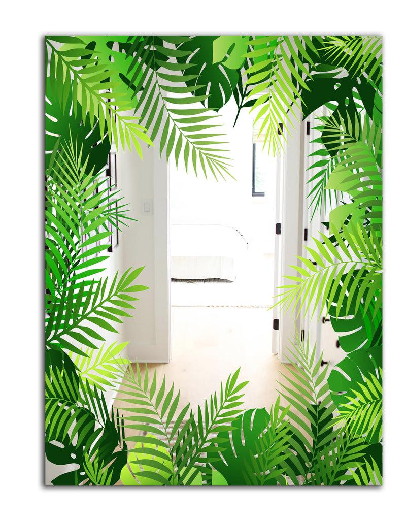 DesignQ Tropical Mood Foliage 26 - Farmhouse Mirror - Large Wall Mirror