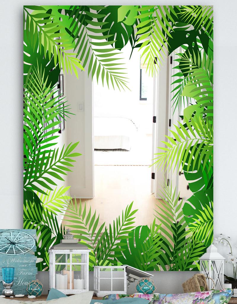 DesignQ Tropical Mood Foliage 26 - Farmhouse Mirror - Large Wall Mirror
