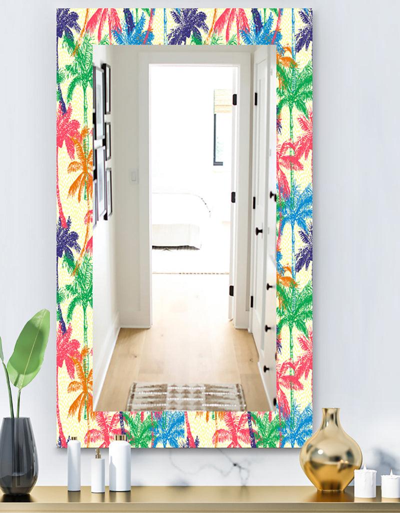 DesignQ Tropical Mood Foliage 3 - Bohemian and Eclectic Mirror - Vanity Mirror