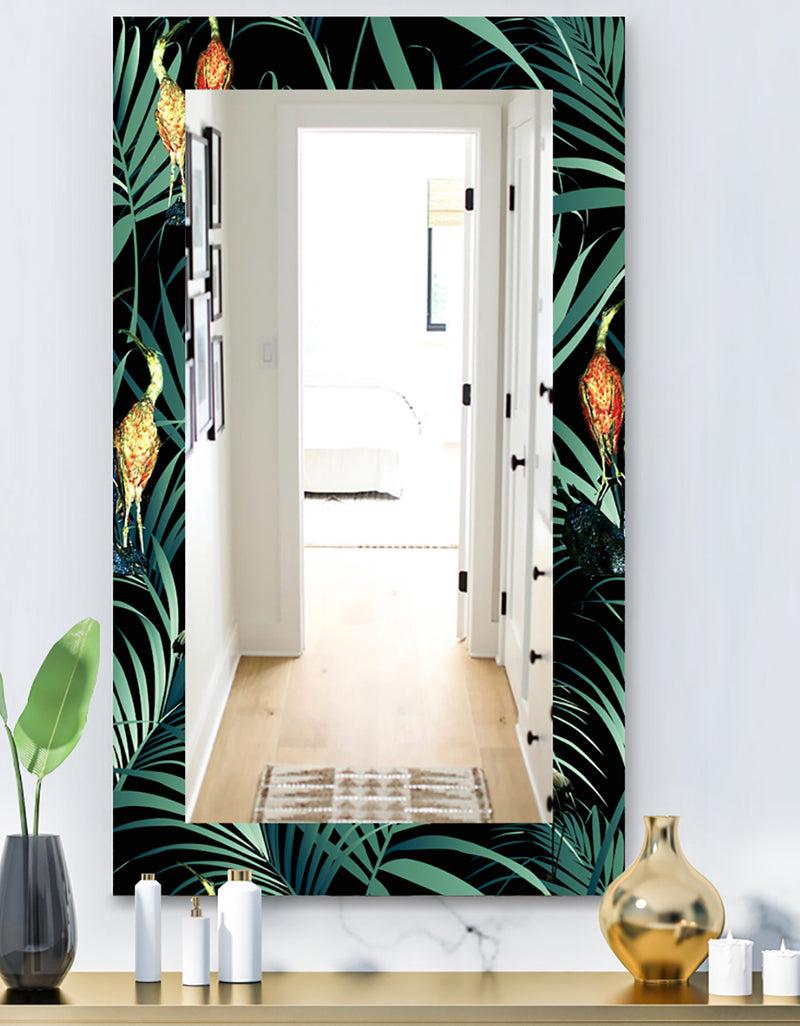 DesignQ Tropical Mood Gloomy 4 - Bohemian and Eclectic Mirror - Wall Mirror