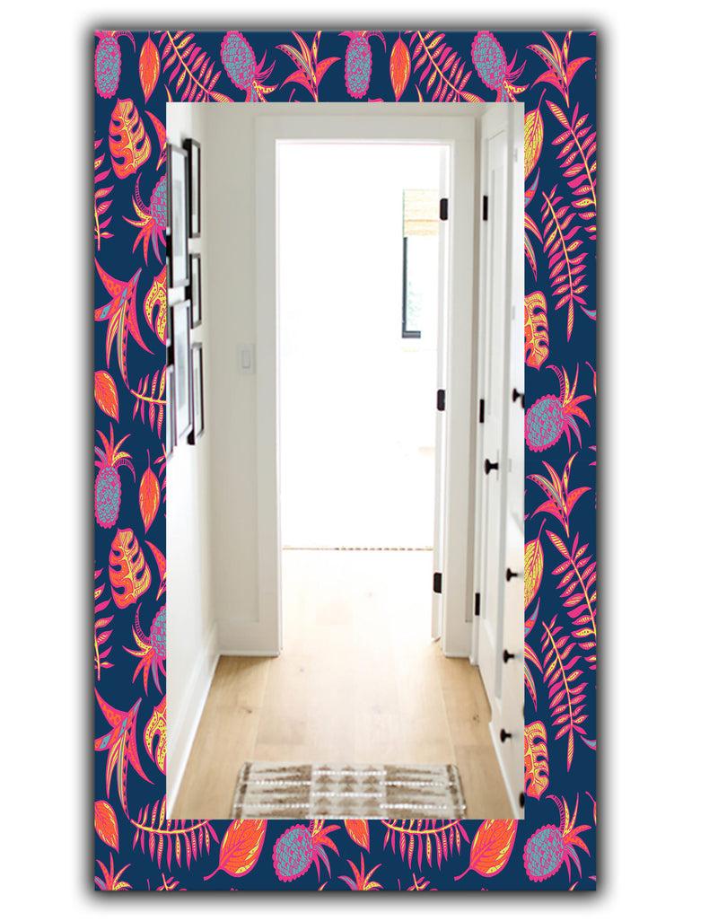 DesignQ Tropical Mood Pineapple 1 - Bohemian And Eclectic Mirror - Vanity Mirror