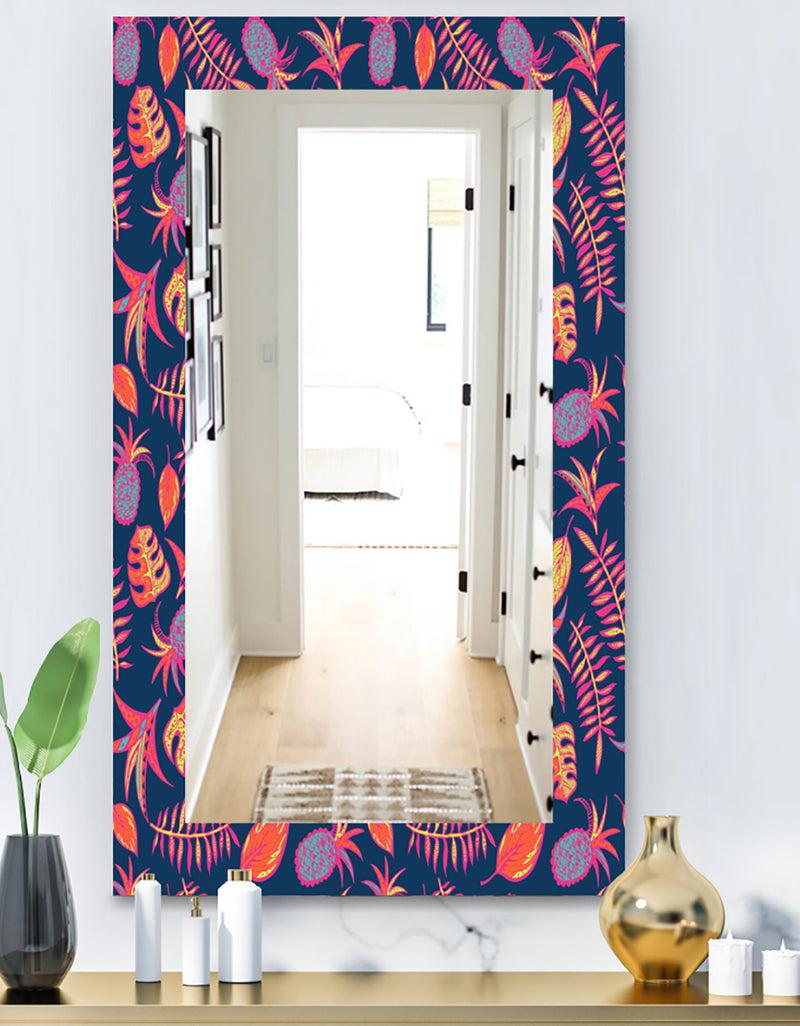 DesignQ Tropical Mood Pineapple 1 - Bohemian and Eclectic Mirror - Vanity Mirror