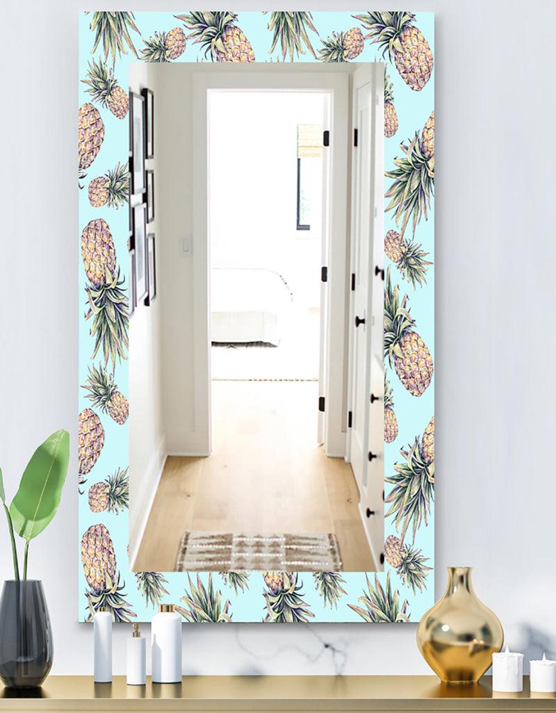 DesignQ Tropical Mood Pineapple 6 - Bohemian and Eclectic Mirror - Vanity Mirror