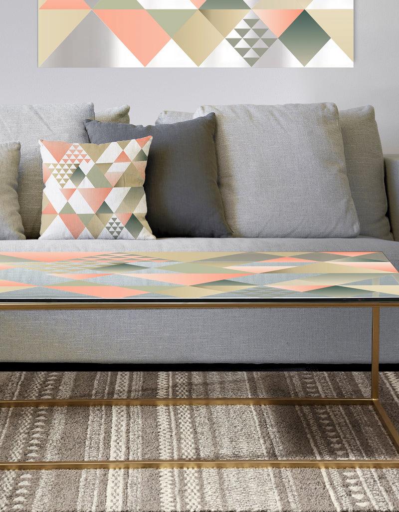 DesignQ Tropical Mood Pink 1 - Metal Modern Coffee Table