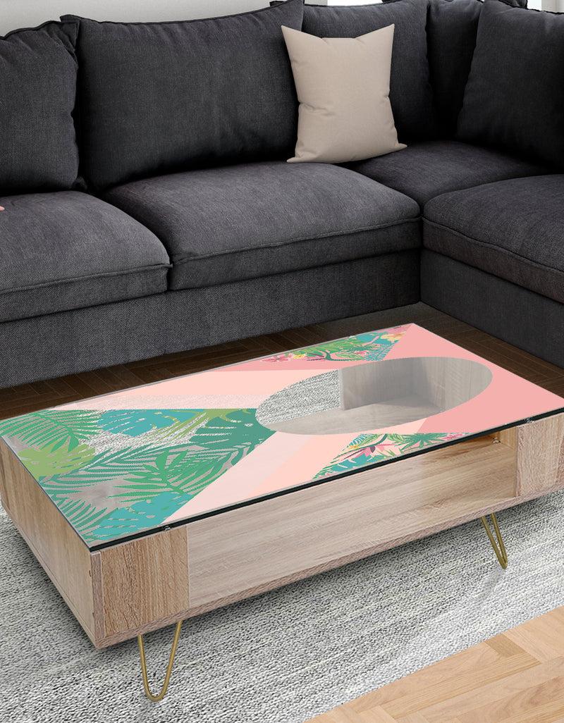 DesignQ Tropical Mood Pink 3 - Traditional Coffee Table