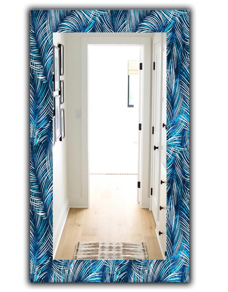 DesignQ Tropical Palm Leaves - Bohemian And Eclectic Mirror - Vanity Mirror