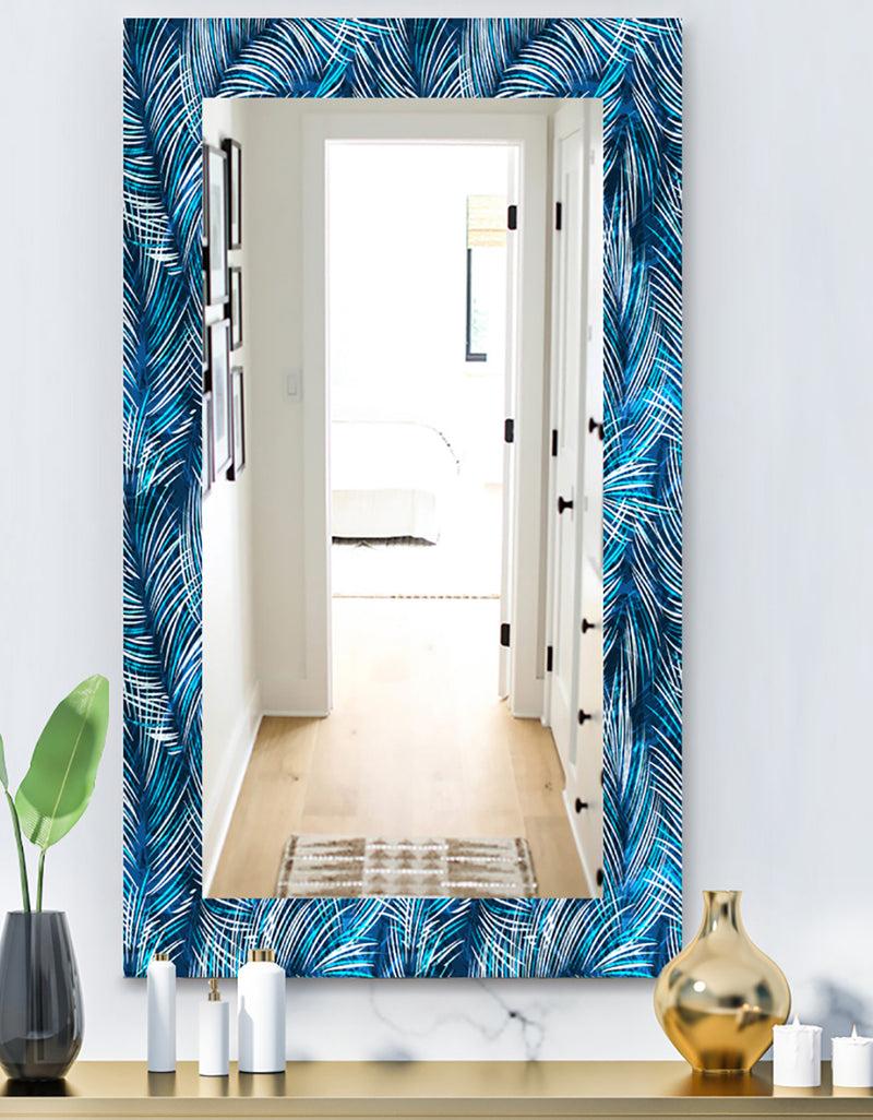 DesignQ Tropical Palm Leaves - Bohemian and Eclectic Mirror - Vanity Mirror