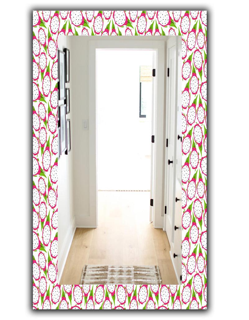 DesignQ Tropical Pattern I - Bohemian And Eclectic Mirror - Vanity Mirror