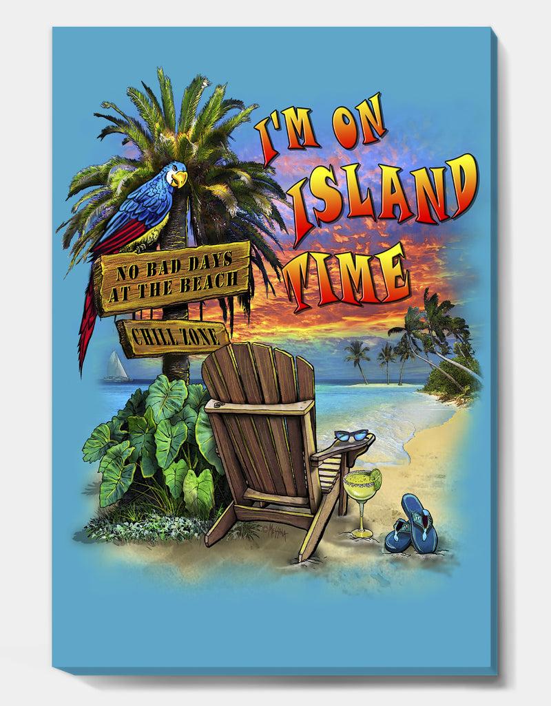 DesignQ Tropical Vibes Island Time - Cottage Canvas Wall Art